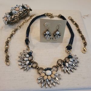 NEW C + I Morningtide Convertible Collar Necklace, Bracelet, & Earring Set
